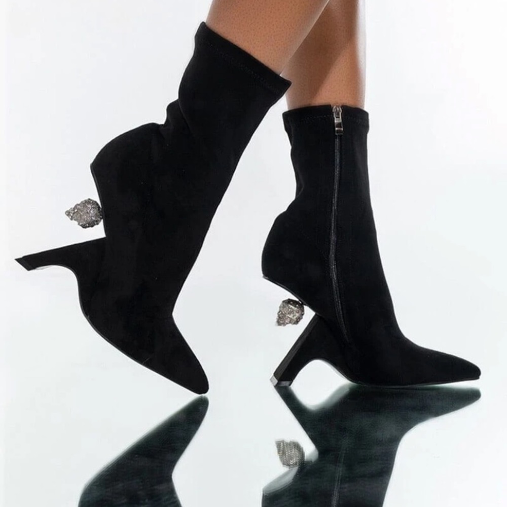 Azalea Wang Skull Ankle Boots Sculpted Booties - Picture 3 of 13